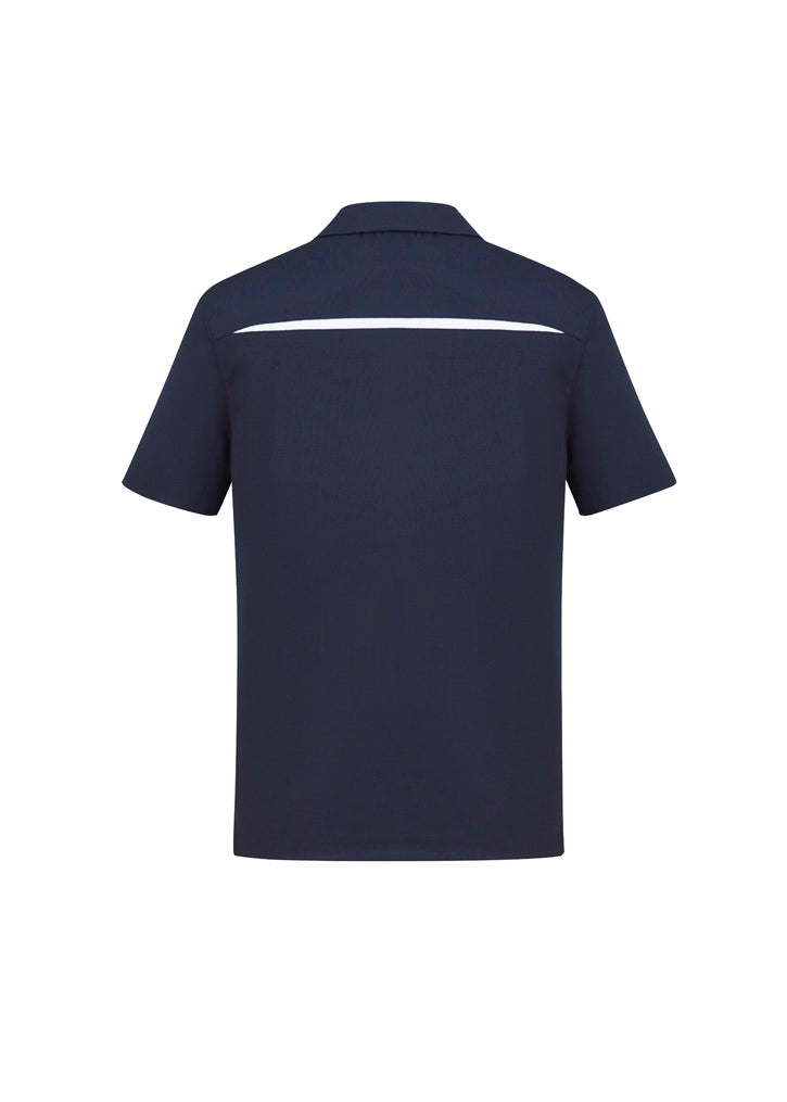 Sonar Mens Short Sleeve Polo - Navy/White - Back