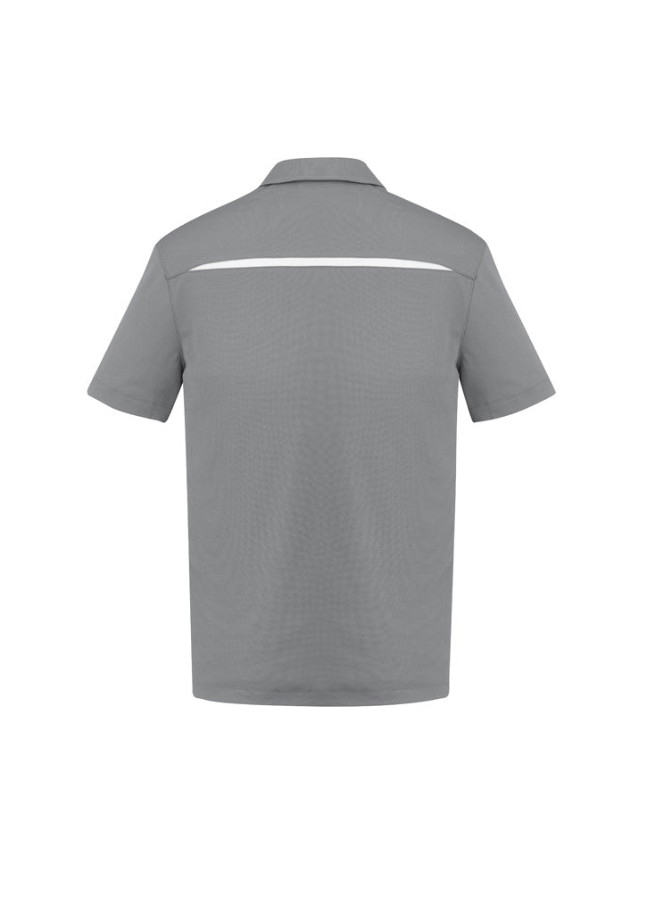Sonar Mens Short Sleeve Polo - Silver/White - Back