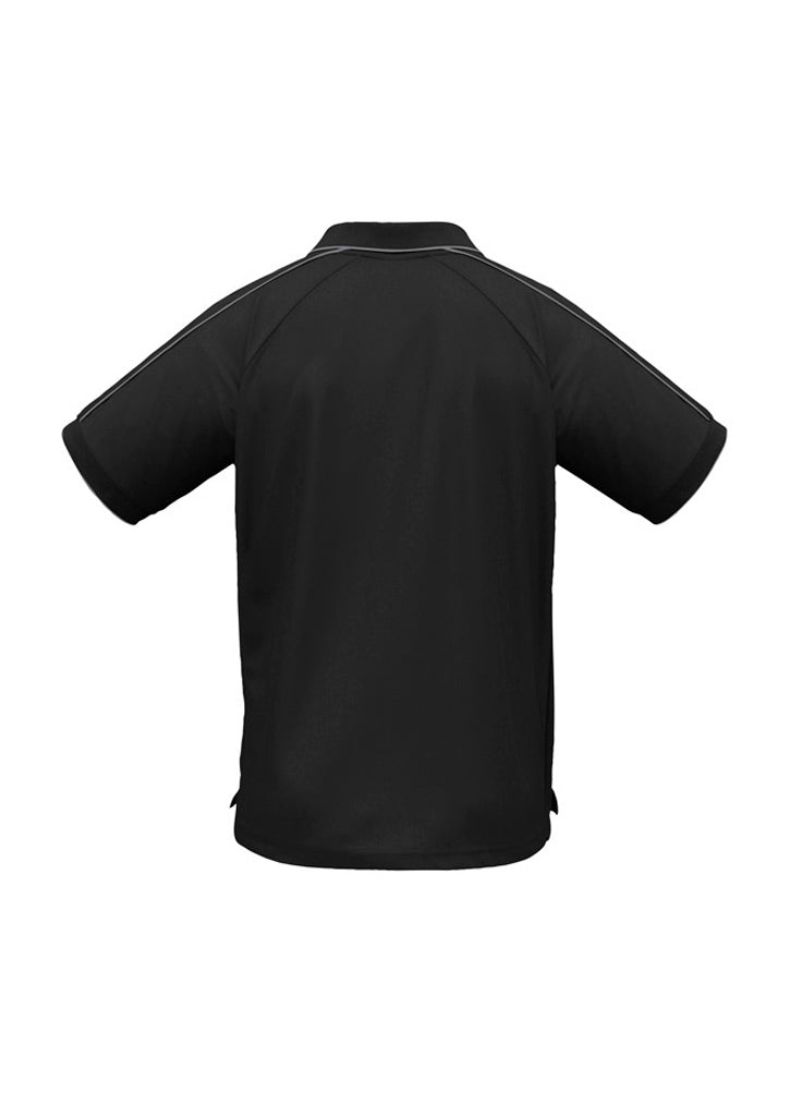 Resort Mens Short Sleeve Polo - Black/Charcoal - Back