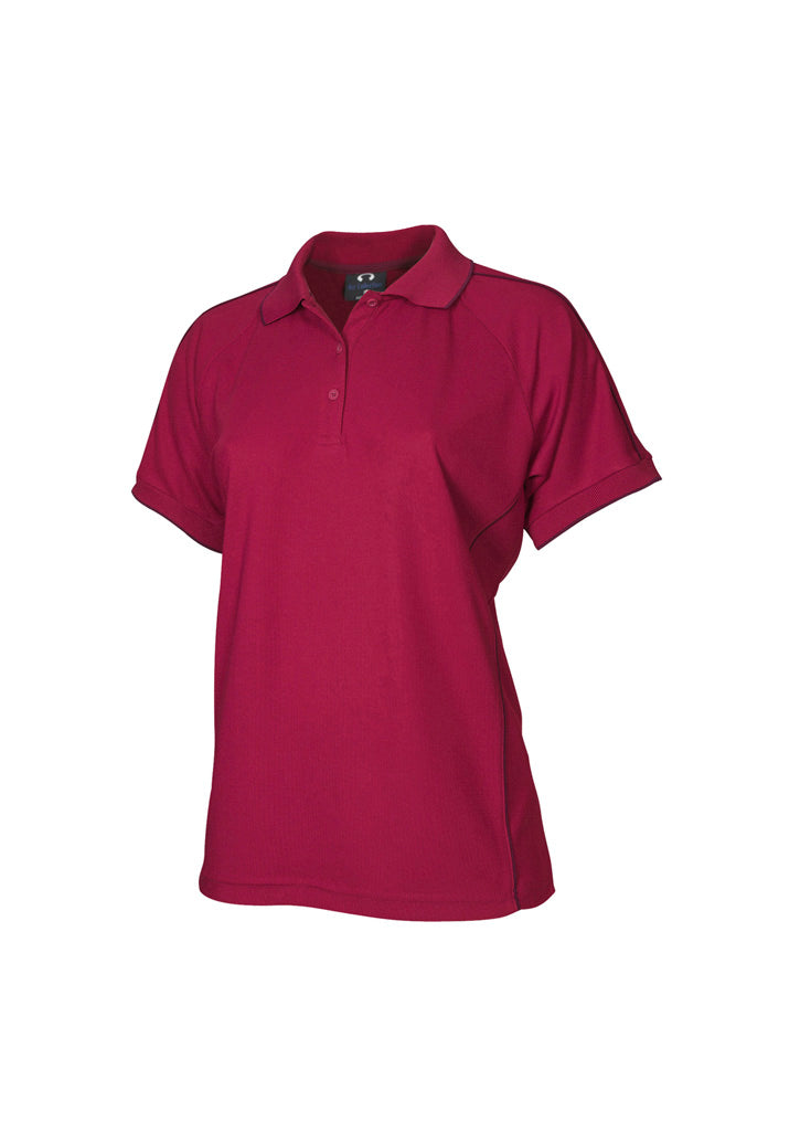 Resort Womens Short Sleeve Polo - Cherry/Maroon - Front