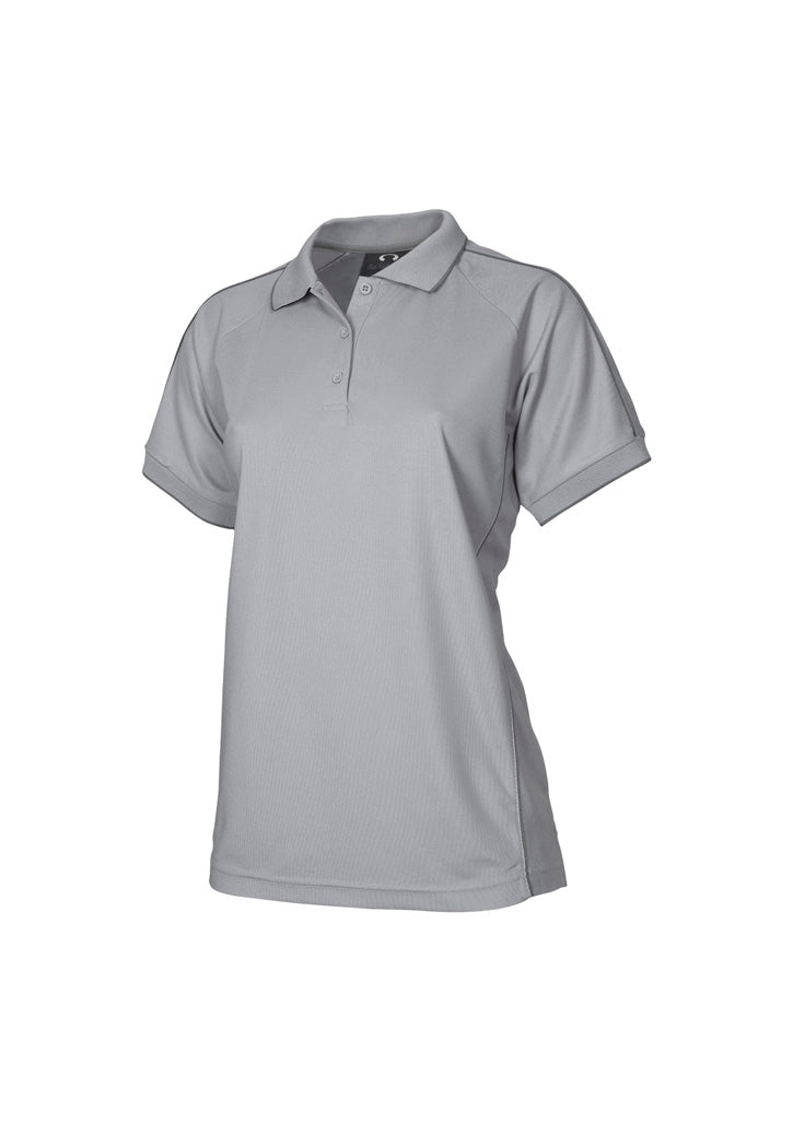 Resort Womens Short Sleeve Polo - Grey/Charcoal - Front