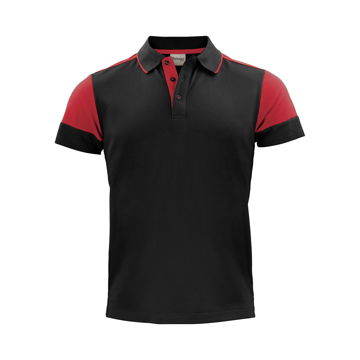 Men's Printer Prime Polo - Black / Red - Front