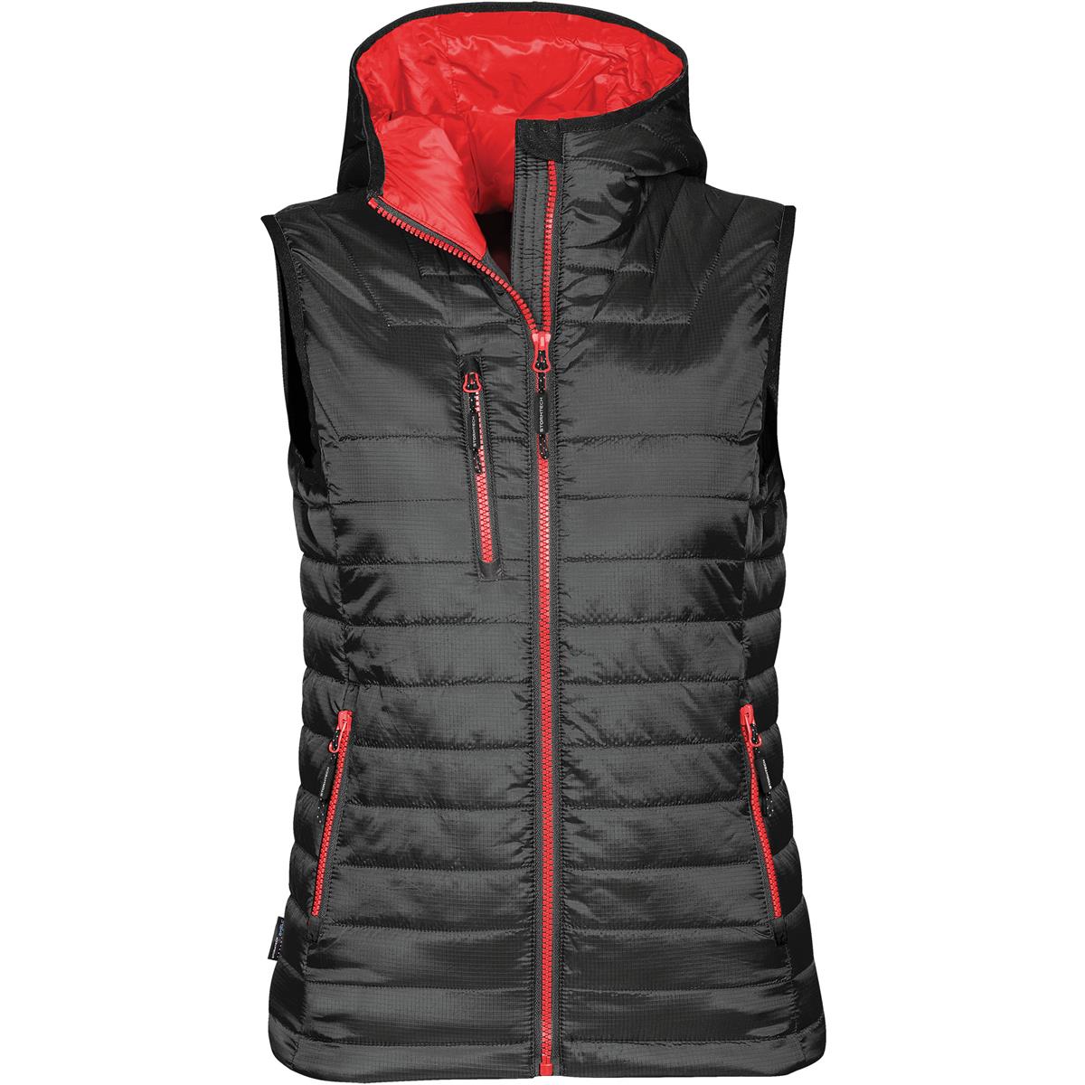 Women's Gravity Thermal Vest - Black / True Red - Front