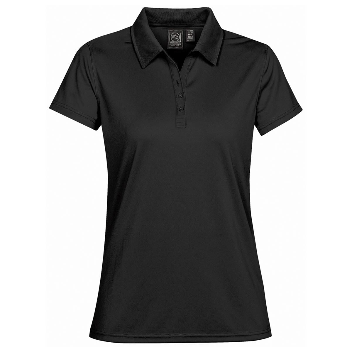 Women's Eclipse Pique Polo - Black - Front