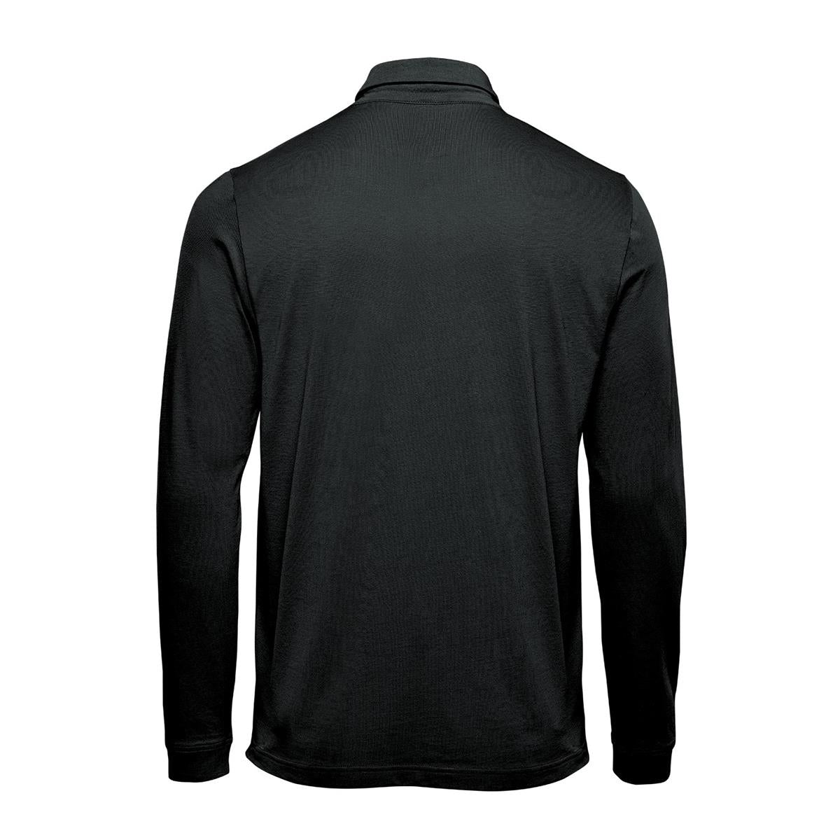 Men's Nevada L/S Micro Pique Polo - Black - Back