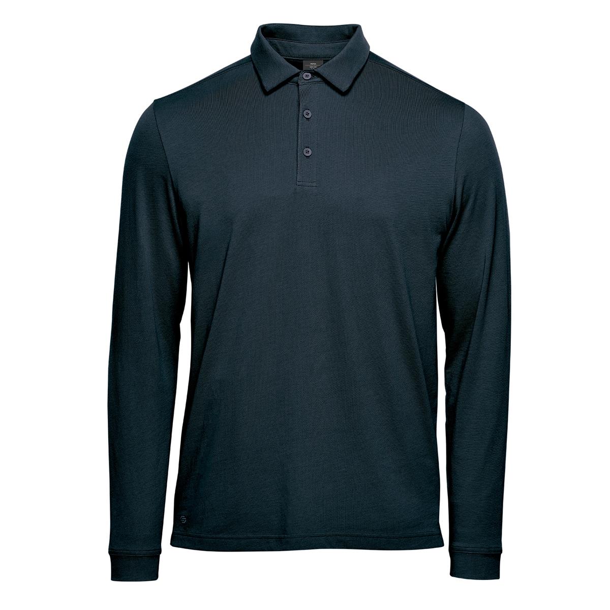 Men's Nevada L/S Micro Pique Polo - Midnight - Front