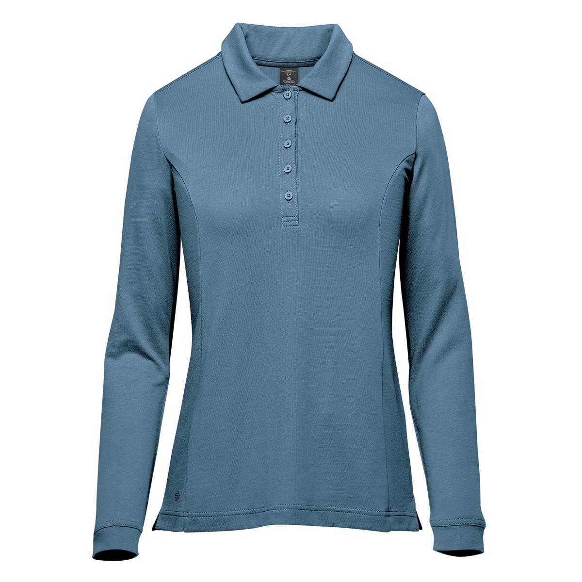 Women's Nevada L/S Micro Pique Polo - Retro Blue - Front