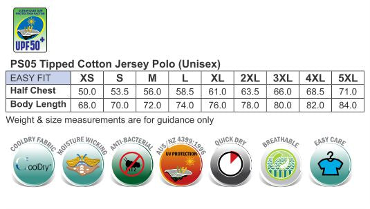 Macquarie Polo Unisex - Size guide