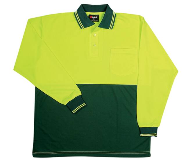 Hi Vis Long Sleeve Polo - view