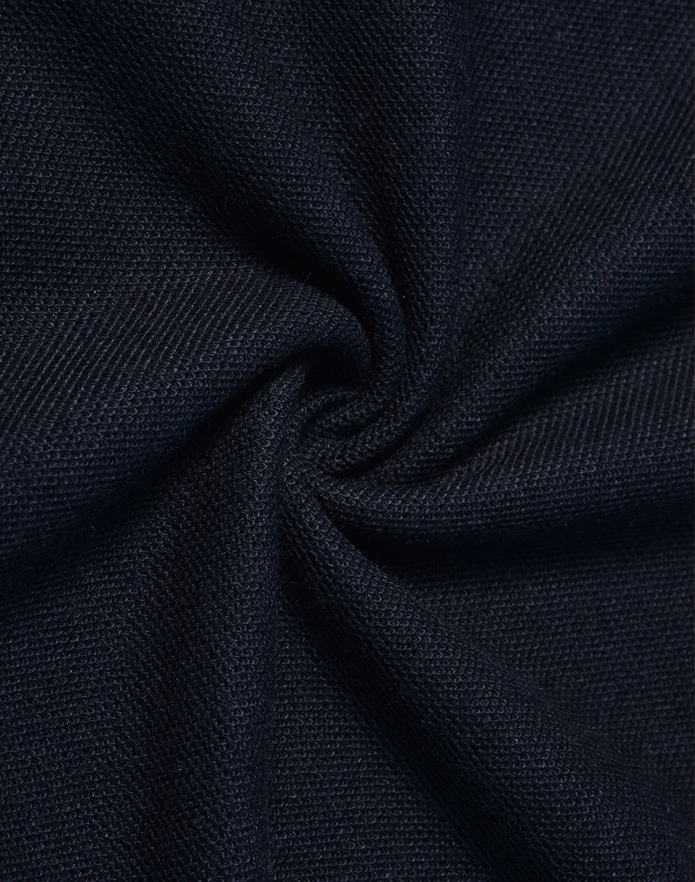 Kids Traditional Poly/Cotton Pique Knit Long Sleeve Polo - Navy - Fabric