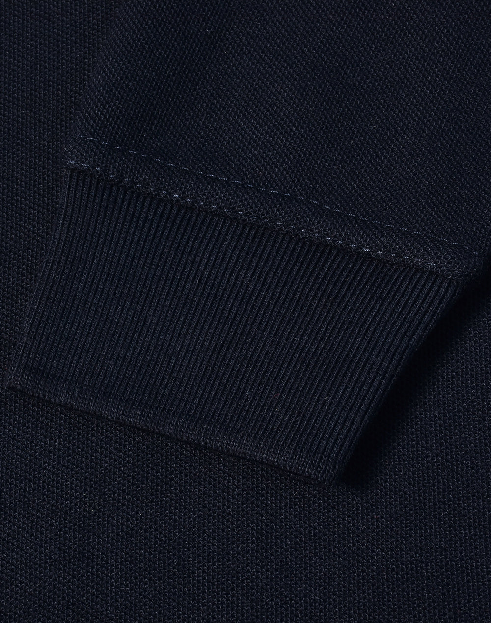 Kids Traditional Poly/Cotton Pique Knit Long Sleeve Polo - Navy - View