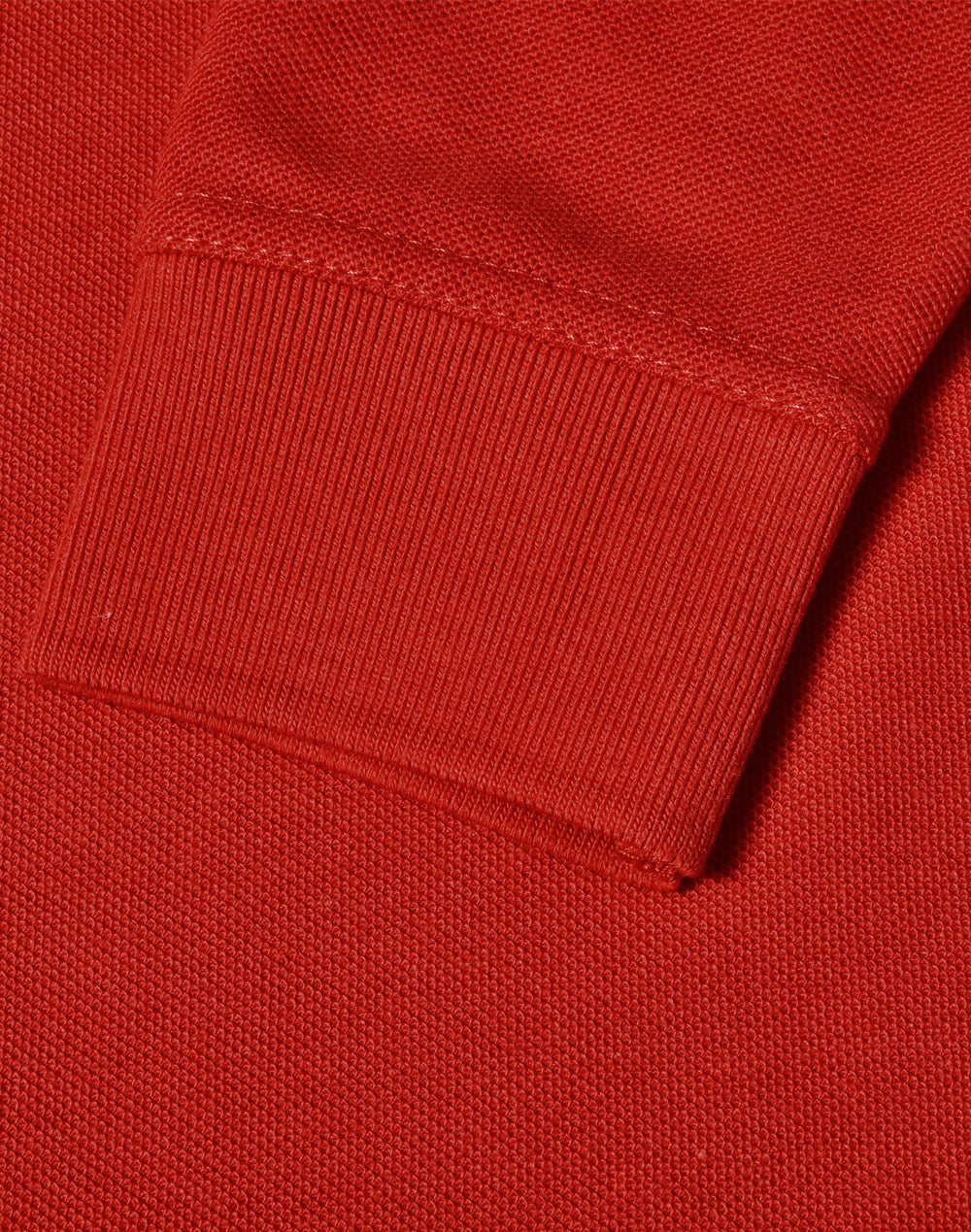 Kids Traditional Poly/Cotton Pique Knit Long Sleeve Polo - Red - View