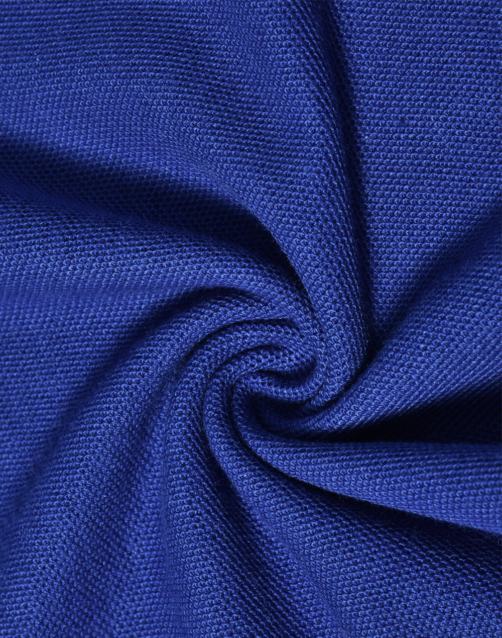 Kids Traditional Poly/Cotton Pique Knit Long Sleeve Polo - Royal - Fabric