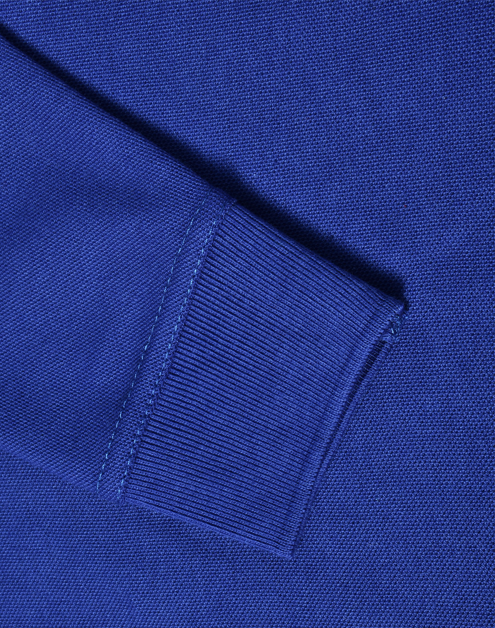 Kids Traditional Poly/Cotton Pique Knit Long Sleeve Polo - Royal - View