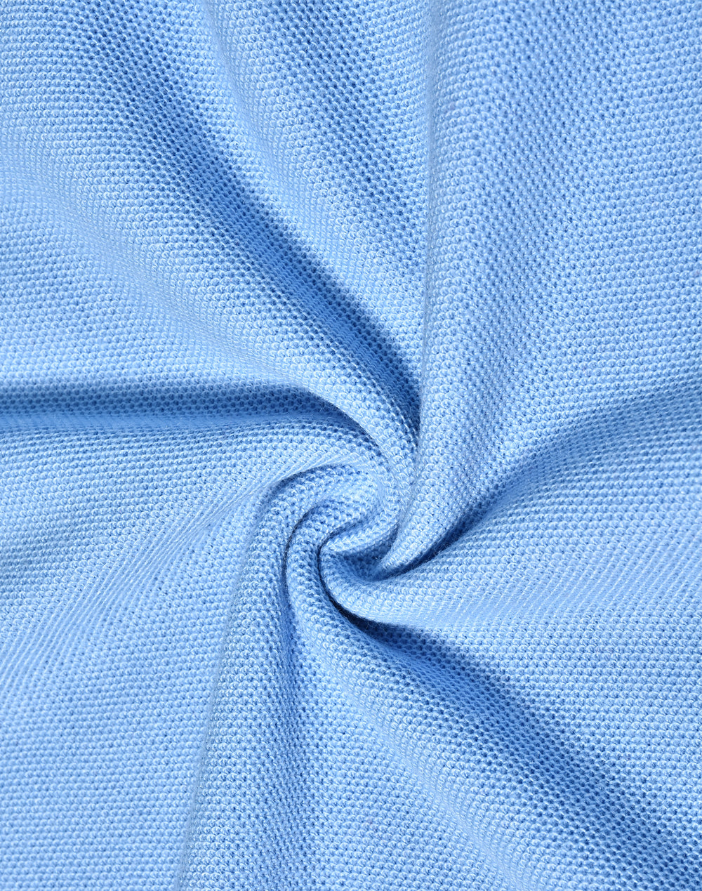 Kids Traditional Poly/Cotton Pique Knit Long Sleeve Polo - Skyblue - Fabric