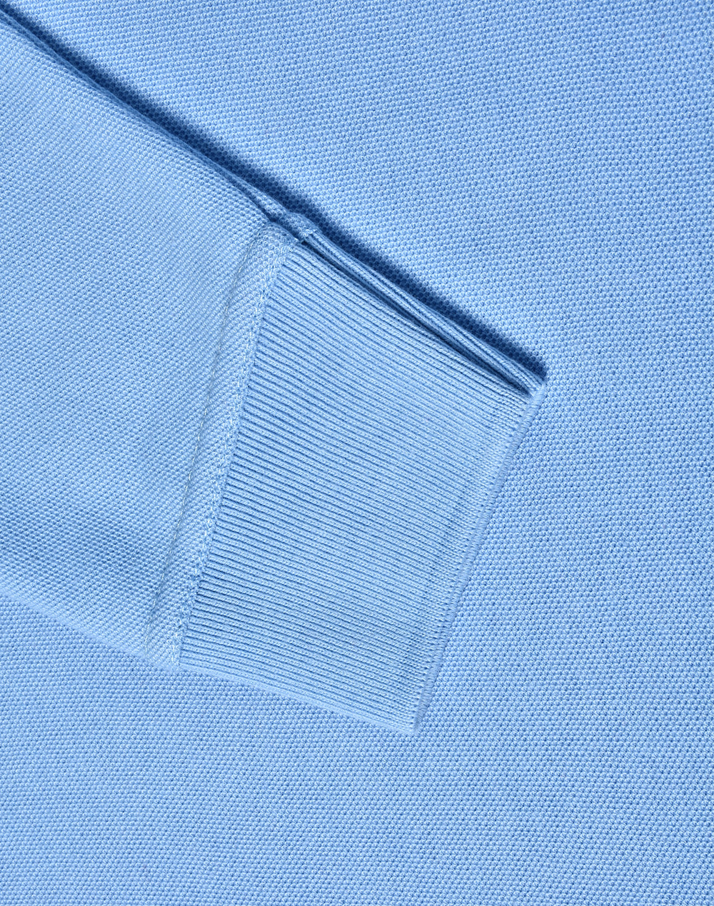 Kids Traditional Poly/Cotton Pique Knit Long Sleeve Polo - Skyblue - View