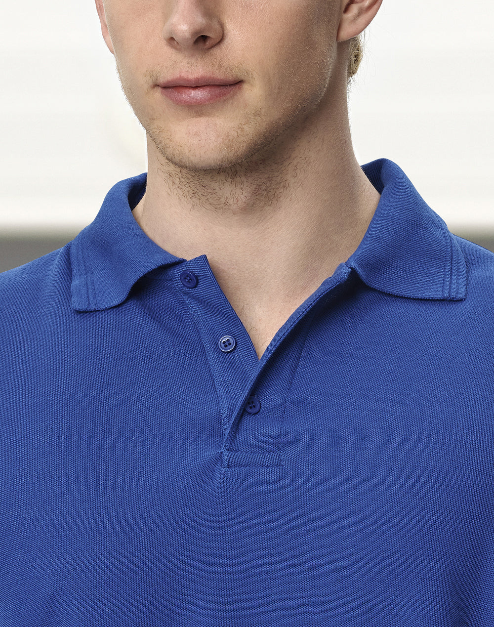 Unisex Traditional Poly/Cotton Pique Long Sleeve Polo - Royal - View