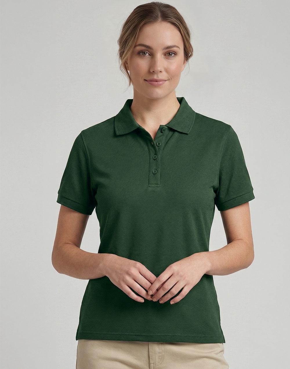 Womens Classic Cotton/Poly Pique Short Sleeve Polo