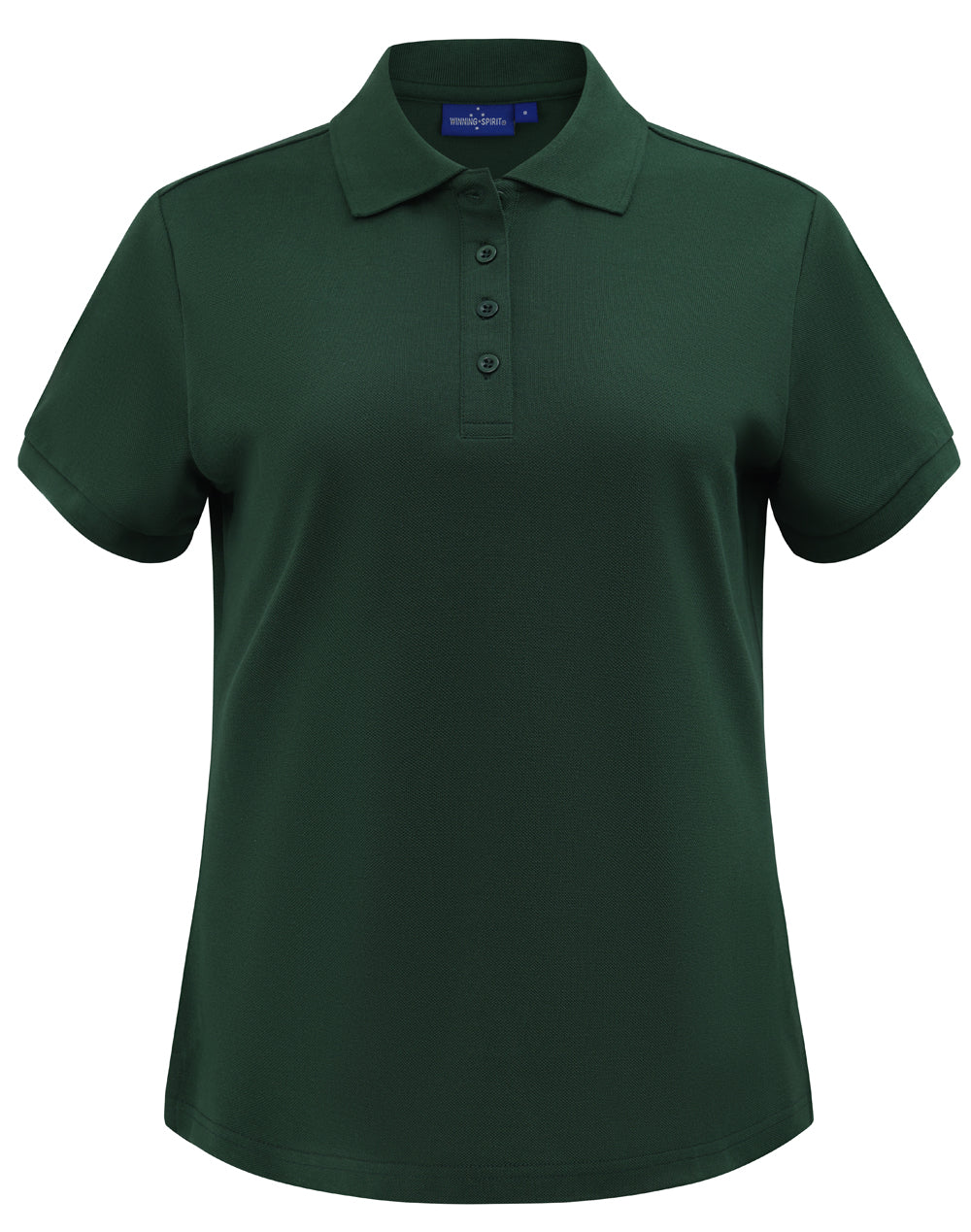 Womens Classic Cotton/Poly Pique Short Sleeve Polo - Forest Green - Front