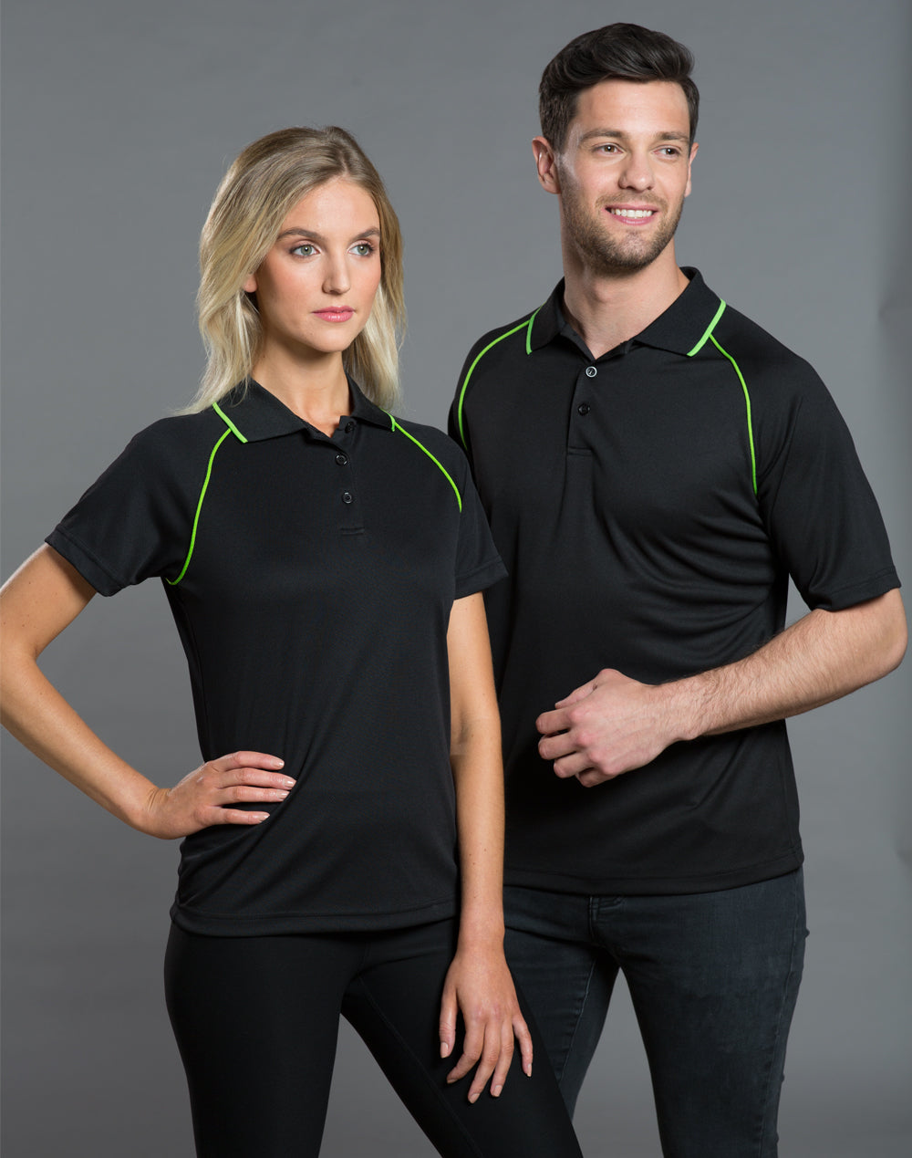 Champion Polo Ladies' - Black/Lime - View