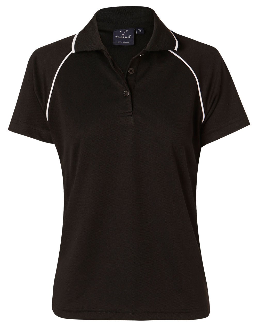 Champion Polo Ladies' - Black/White - Front