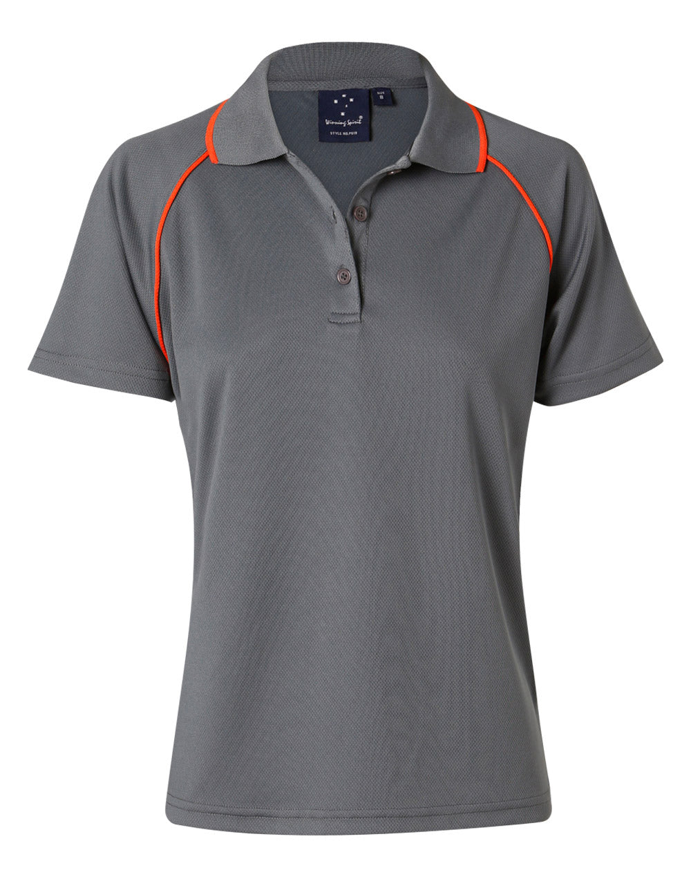 Champion Polo Ladies' - Charcoal/Orange - Front