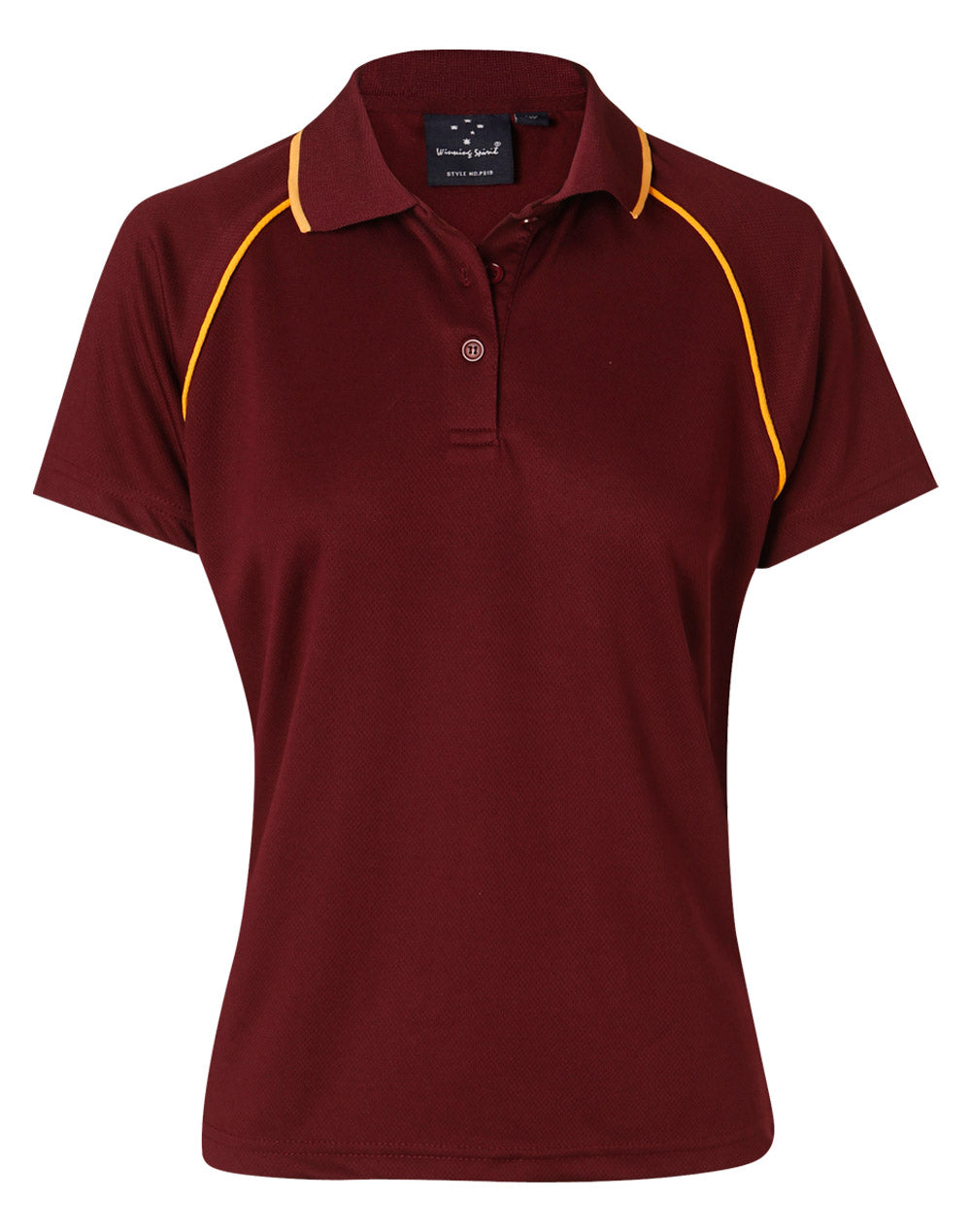Champion Polo Ladies' - Maroon/Gold - Front