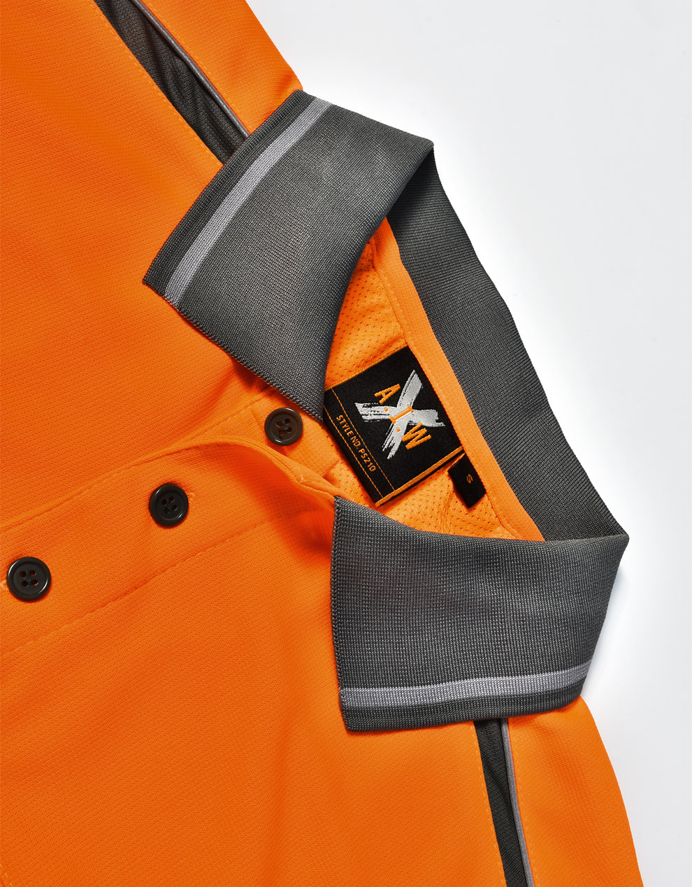 Unisex Cooldry® Vented Polo - Orange/Ash - View