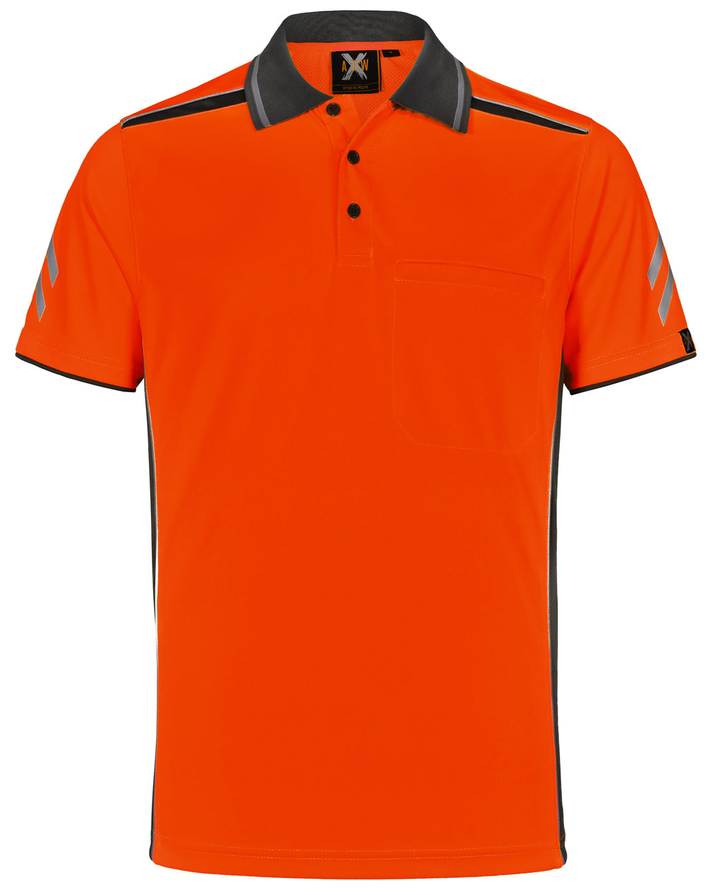 Unisex Cooldry® Vented Polo - Orange/Ash - Front