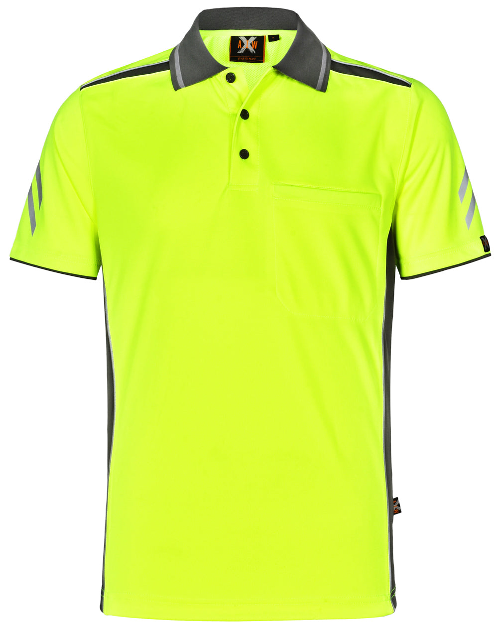 Unisex Cooldry® Vented Polo - Yellow/Ash - Front