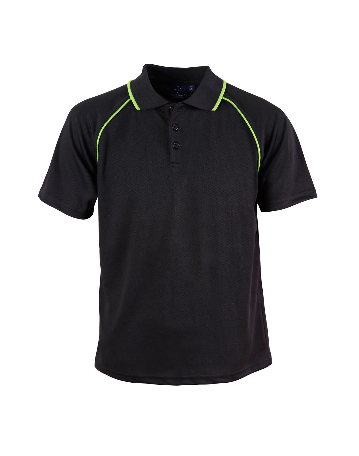 Champion Polo Kids - Black/Lime - Front