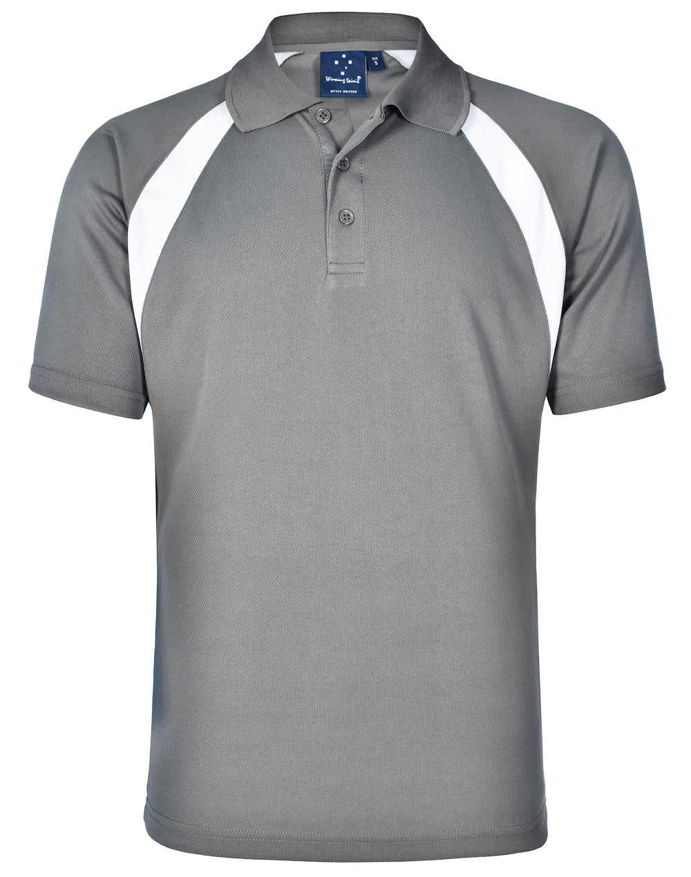Tri Sport Polo - Grey/White/Black - Front