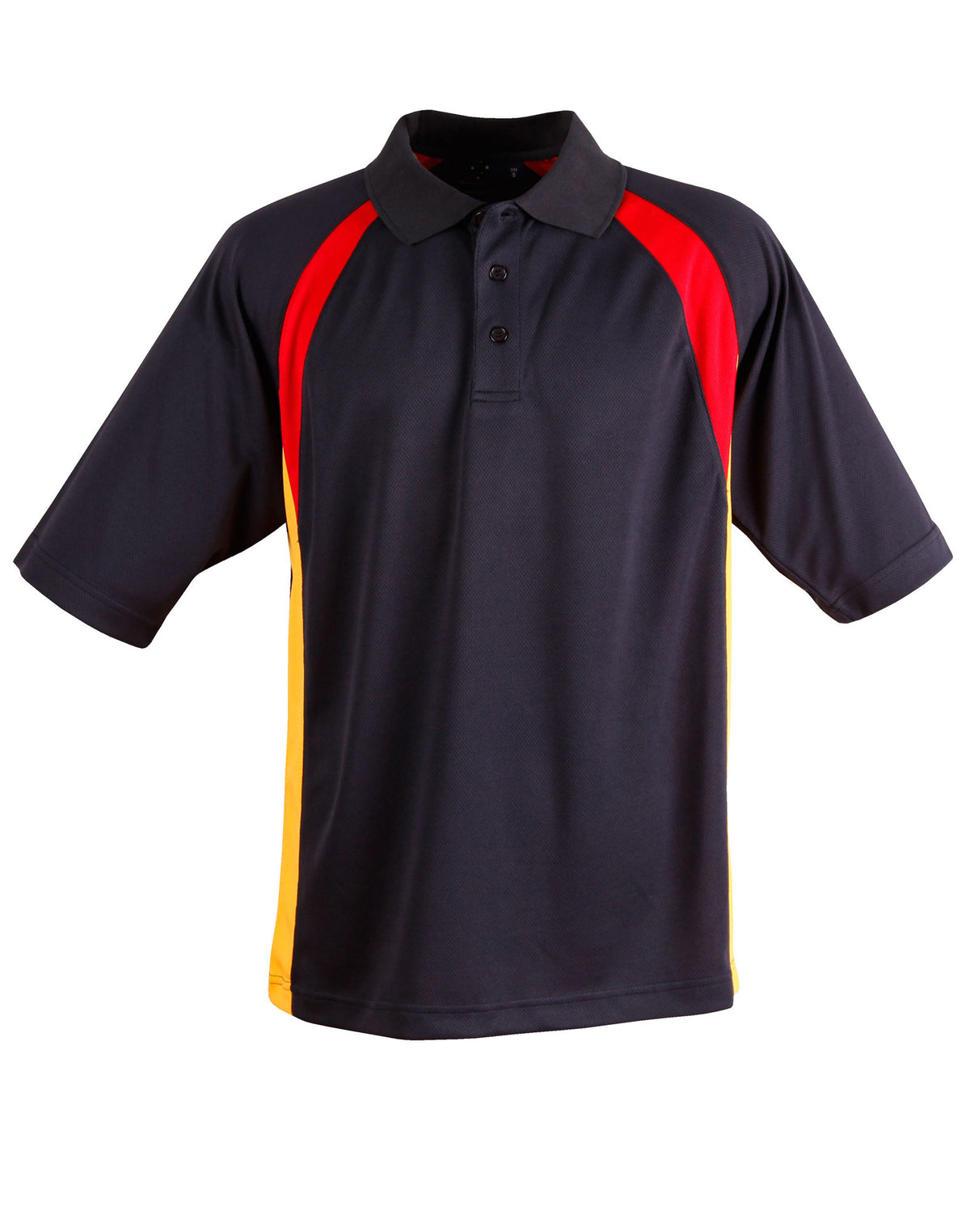 Tri Sport Polo - Navy/Red/Gold - Front