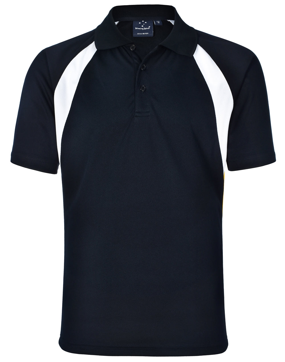 Tri Sport Polo - Navy/White/Gold - Front