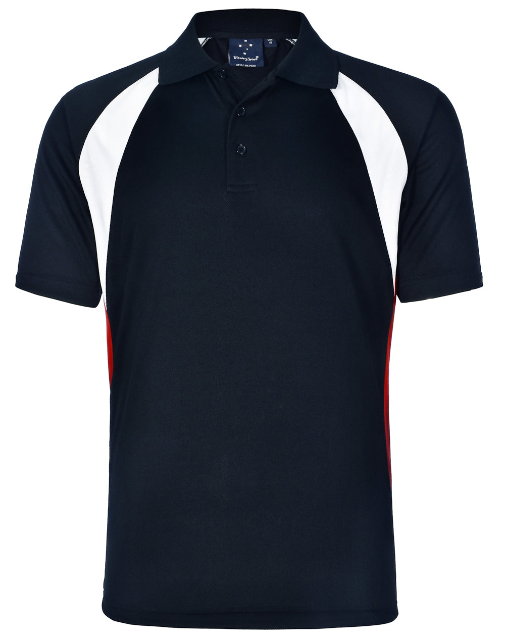 Tri Sport Polo - Navy/White/Red - Front