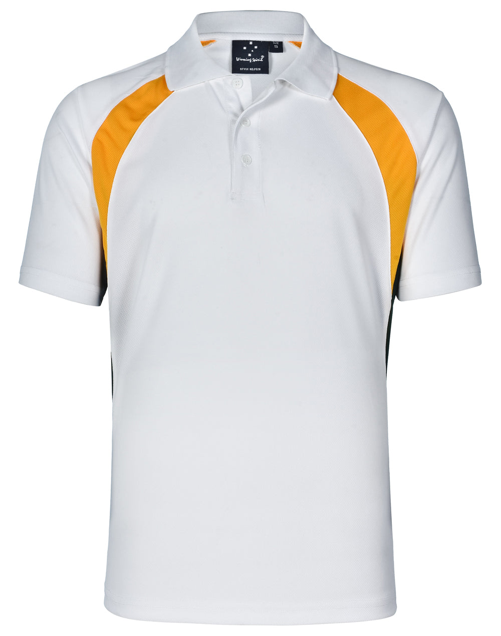 Tri Sport Polo - White/Gold/Bottle - View