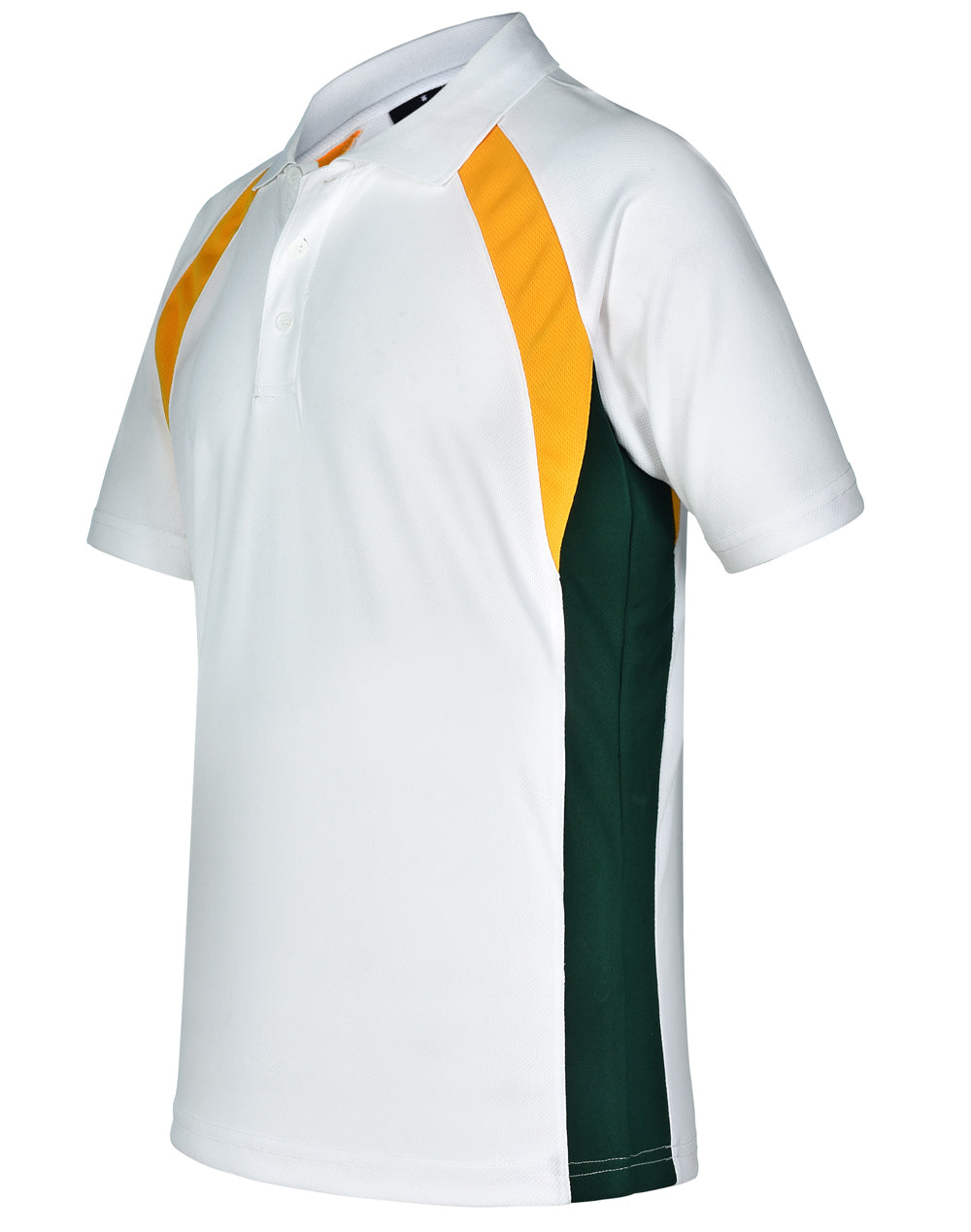 Tri Sport Polo - White/Gold/Bottle - View