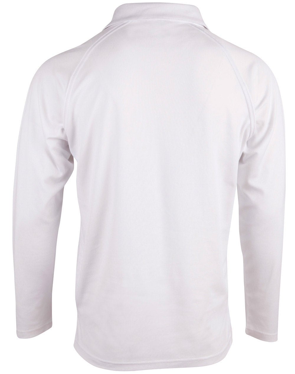 Cricket Polo Long Sleeve Men's - White - Back