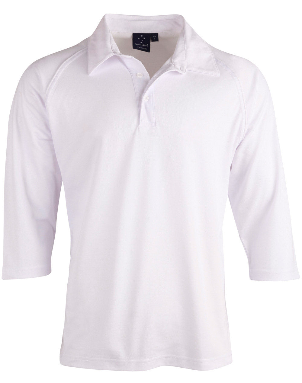 Cricket Polo 3/4 Sleeve Men's - White - Front