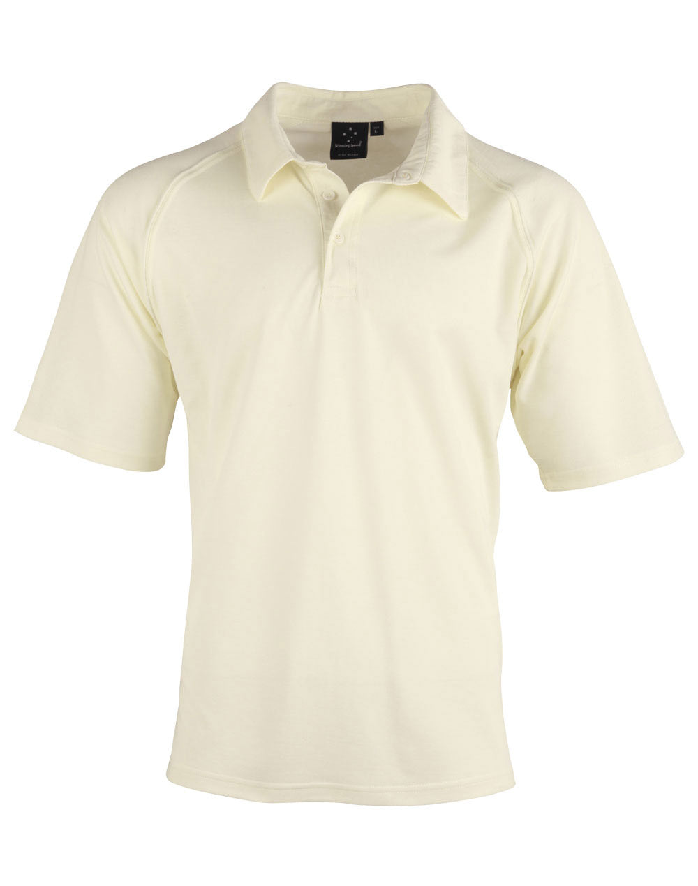 Cricket Polo Short Sleeve Men's - Cream - Front