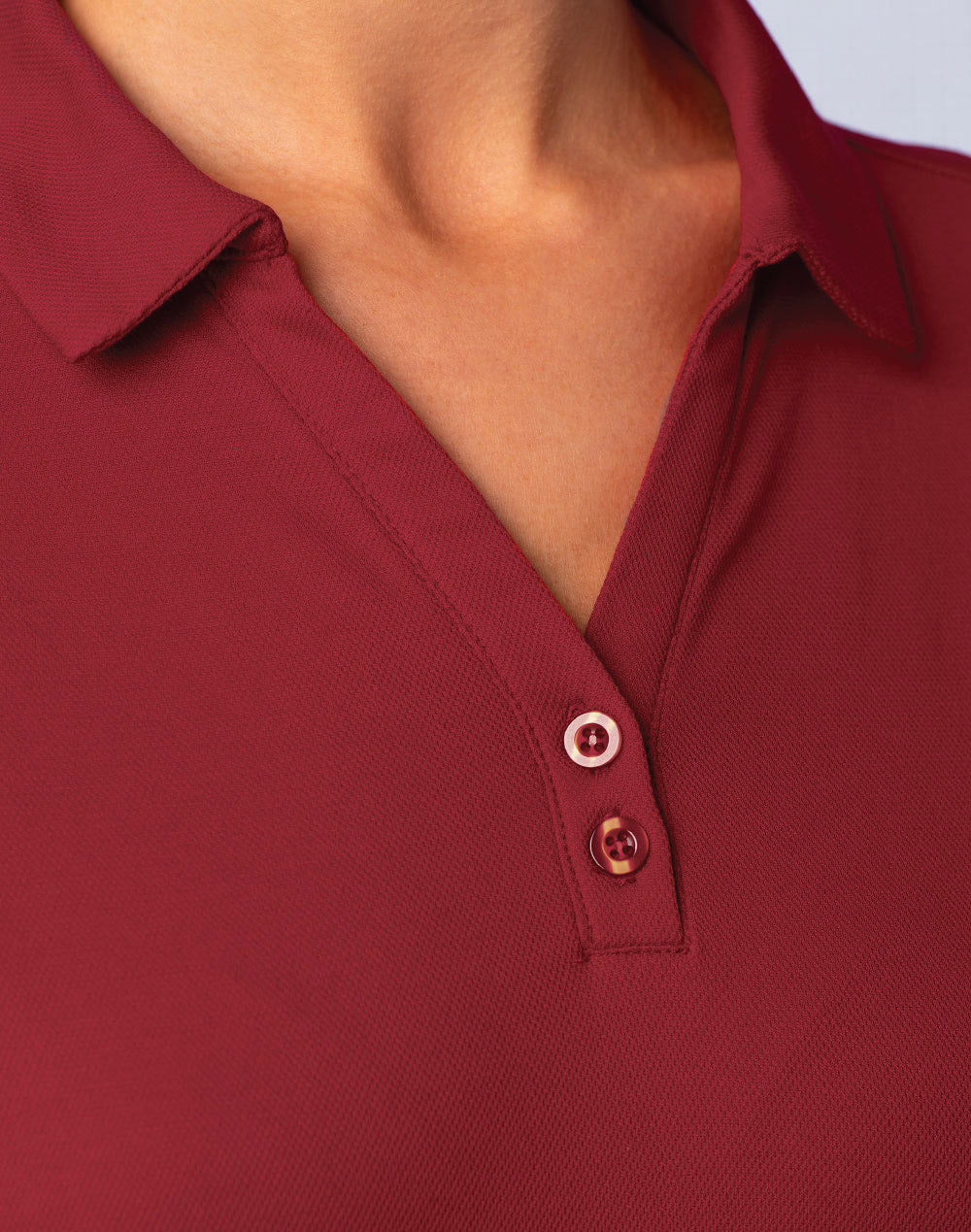 Victory Plus Truedry® long Sleeve Polo - Ruby - View