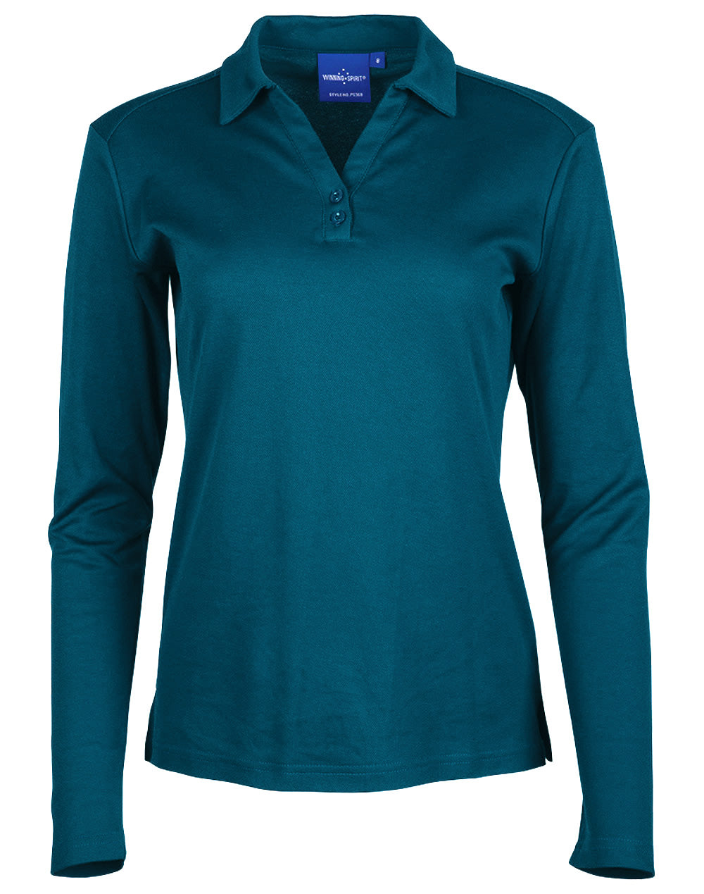 Victory Plus Truedry® long Sleeve Polo - Ocean Blue - Front