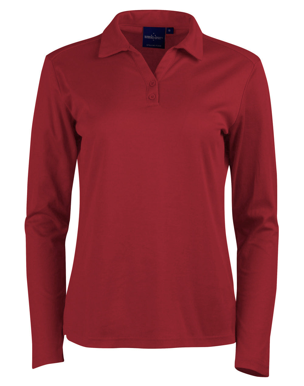 Victory Plus Truedry® long Sleeve Polo - Ruby - Front