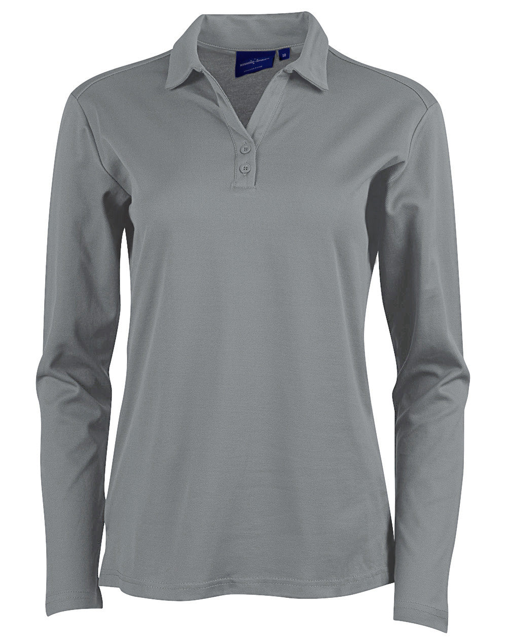Victory Plus Truedry® long Sleeve Polo - Steel Grey - Front