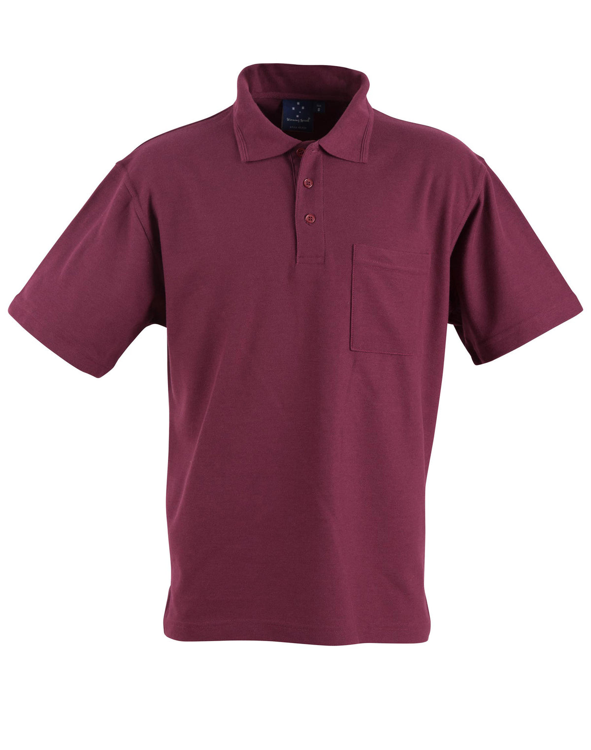 Pocket Polo Unisex - Maroon - Front