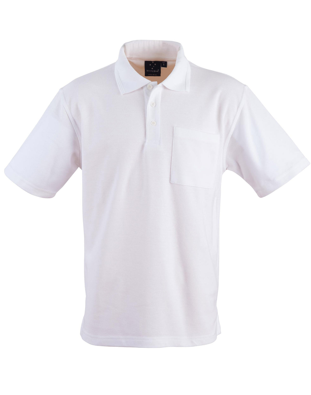 Pocket Polo Unisex - White - Front