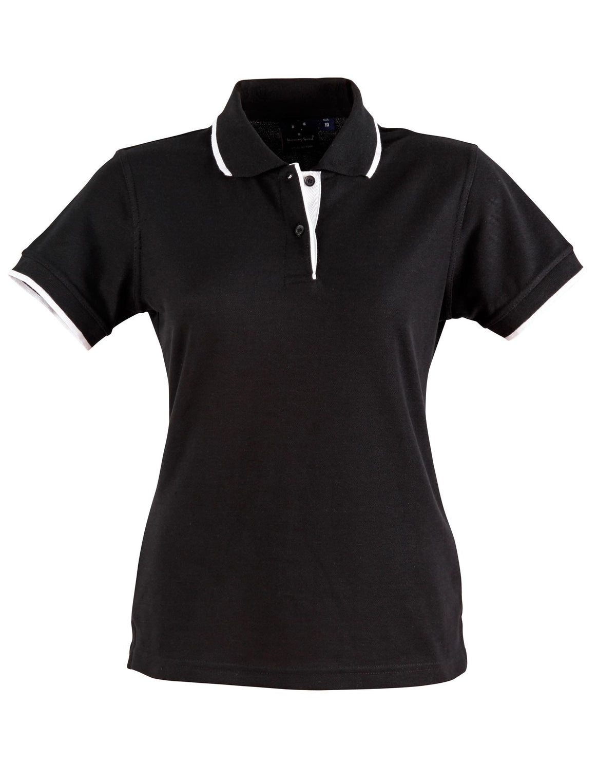 Liberty Polo Ladies - Black/White - Front