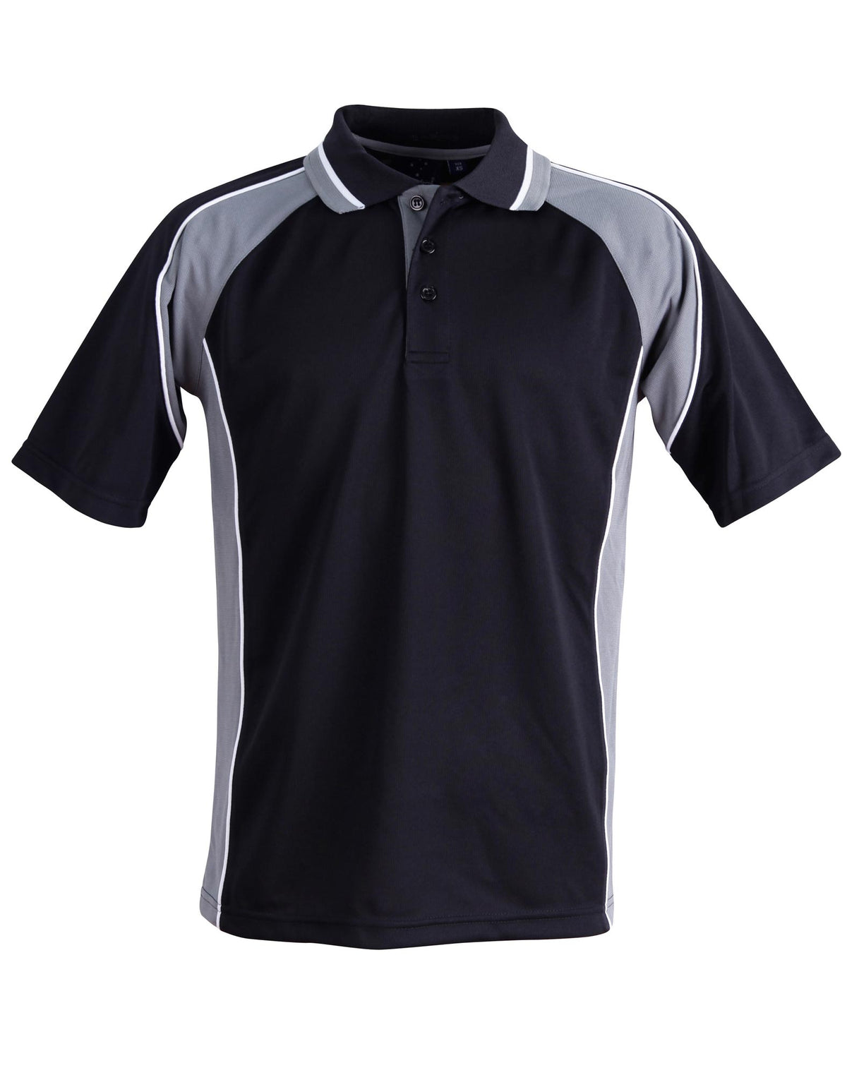 Mascot Polo Men's - Black/Ash - Front