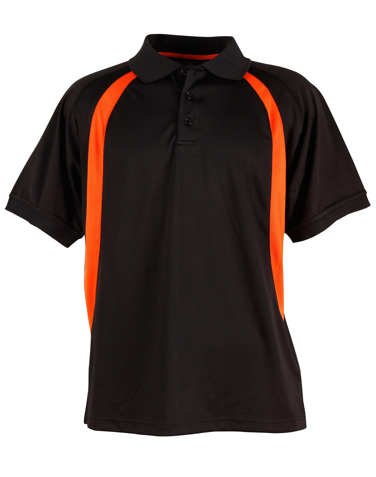 Olympian Polo Men's - Black/Orange - Front