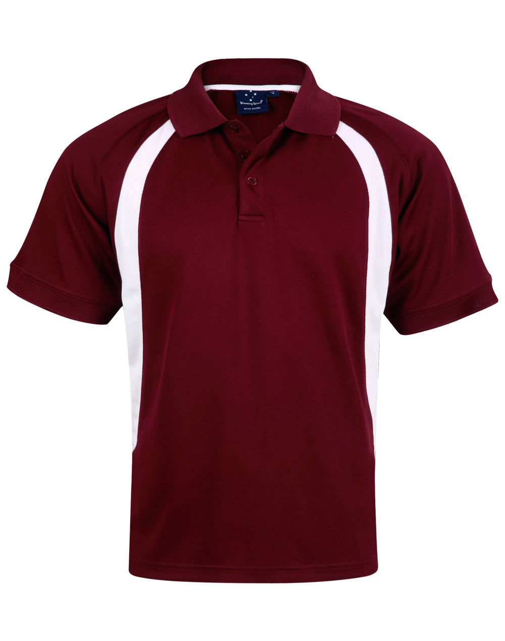 Olympian Polo Men's - Maroon/White - Front